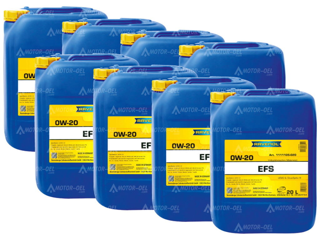 RAVENOL EFS EcoFullSynth. SAE 0W-20 160 Ltr. (8x20) RAVENOL EFS EcoFullSynth. SAE 0W-20 160 Ltr. (8x20)