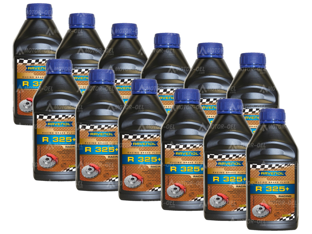 RAVENOL Racing Brake Fluid R 325+, 6 Liter (12x0,5L), Bremsflüssigkeit