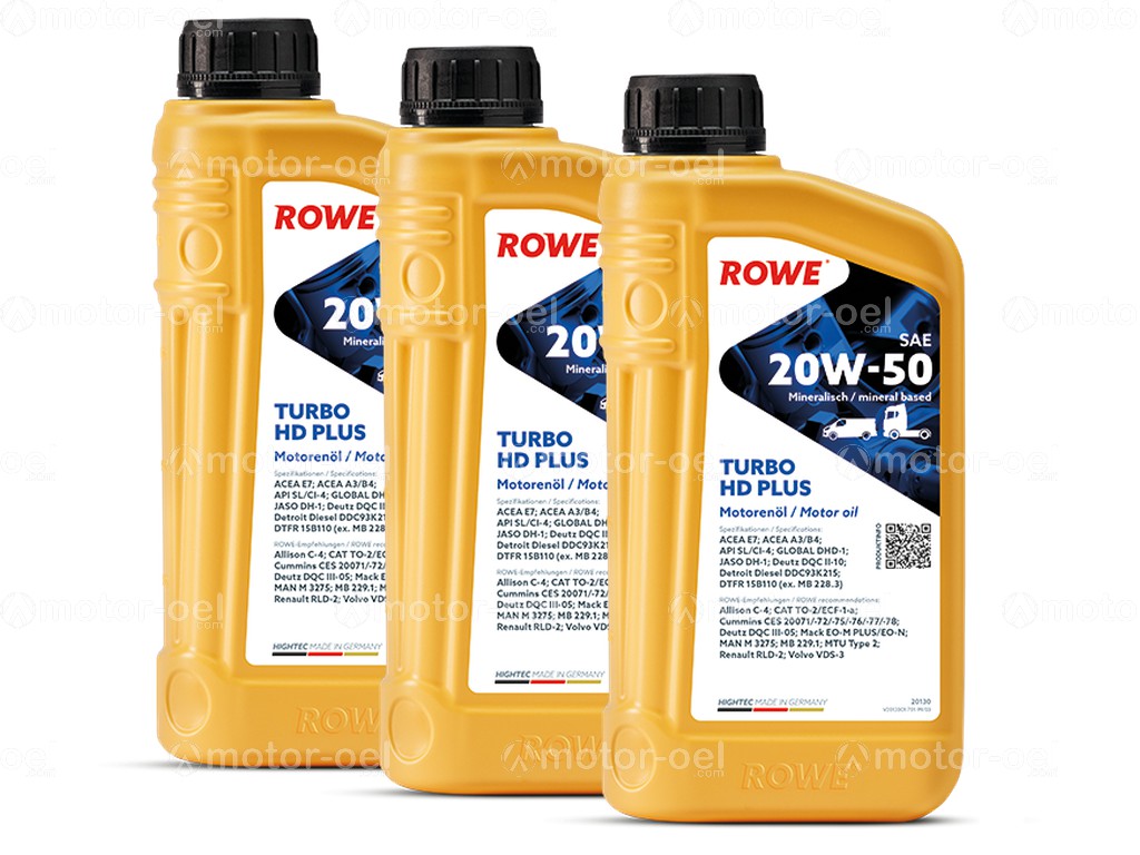 ROWE HIGHTEC TURBO HD SAE 20W-50 PLUS, 3 Liter (3x1L), 20130