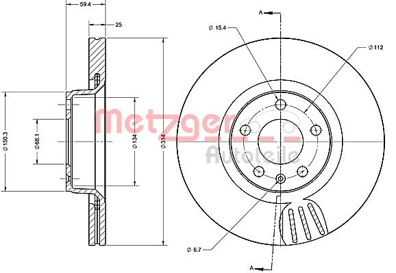 Metzger 6110335 Bremsscheibe 2 Stück für VW und AUDI