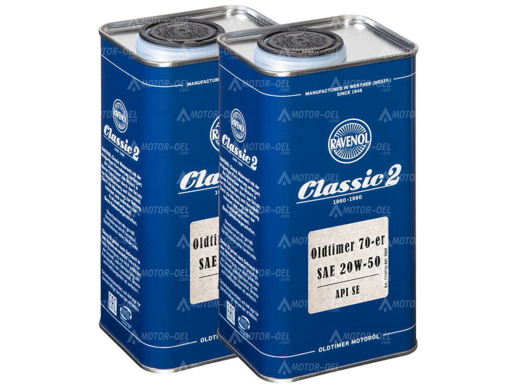 RAVENOL Oldtimer 70-er SAE 20W-50 API SE, 2 (2x1) Ltr.
