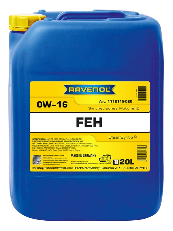 20 Liter RAVENOL FEH SAE 0W-16 Motoröl 1112115