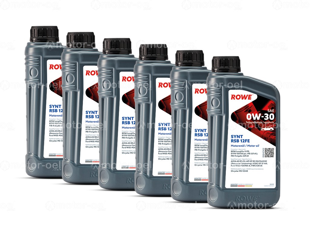 ROWE HIGHTEC SYNT RSB 12FE SAE 0W-30, 6 Liter (6x1L), 20305