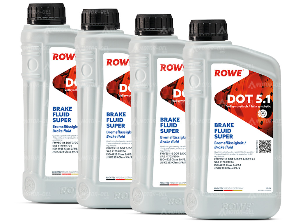 ROWE HIGHTEC BRAKE FLUID SUPER DOT 5.1, 4 Liter (4x1L), 25104 ROWE HIGHTEC BRAKE FLUID SUPER DOT 5.1, 4 Liter (4x1L), 25104