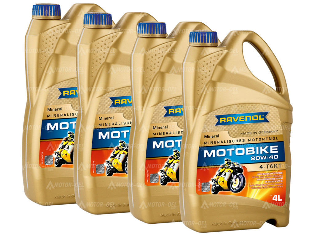 RAVENOL Motobike 4-T Mineral SAE 20W-40 16 (4x4) Ltr. RAVENOL Motobike 4-T Mineral SAE 20W-40 16 (4x4) Ltr.