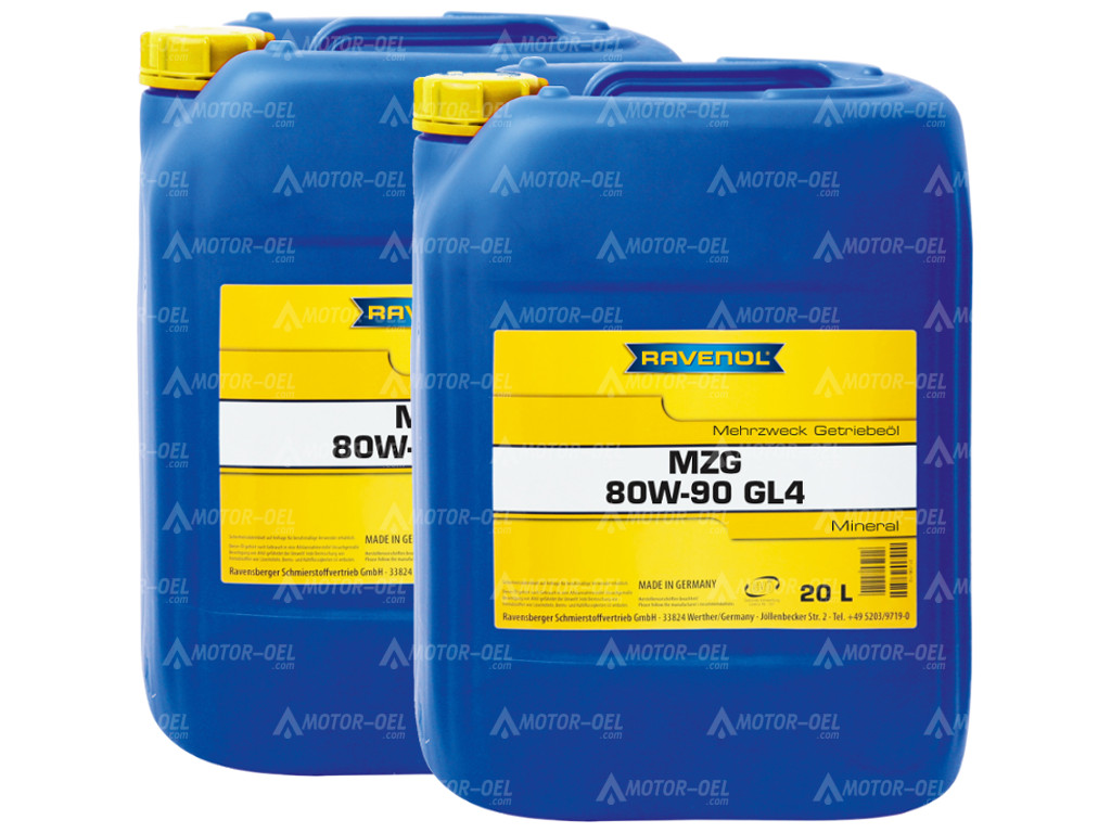 RAVENOL Mehrzweck-Getriebeöl  MZG SAE 80W-90 GL-4, 40 (2x20) Ltr. Bag in Box