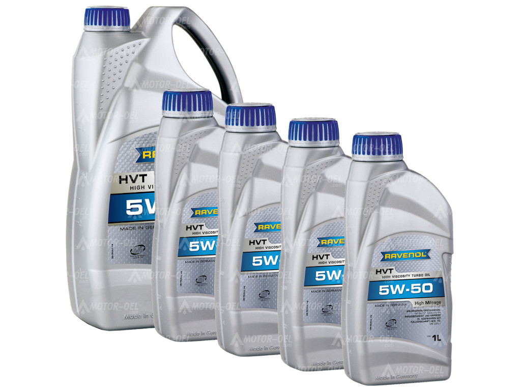 RAVENOL HVT High Viscosity Turbo Oil SAE 5W-50, 9 Liter (5L+4L), 1116102