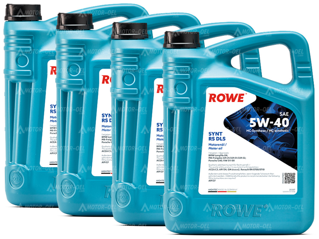 ROWE HIGHTEC SYNT RS DLS SAE 5W-40, 20 Liter (4x5L), 20307