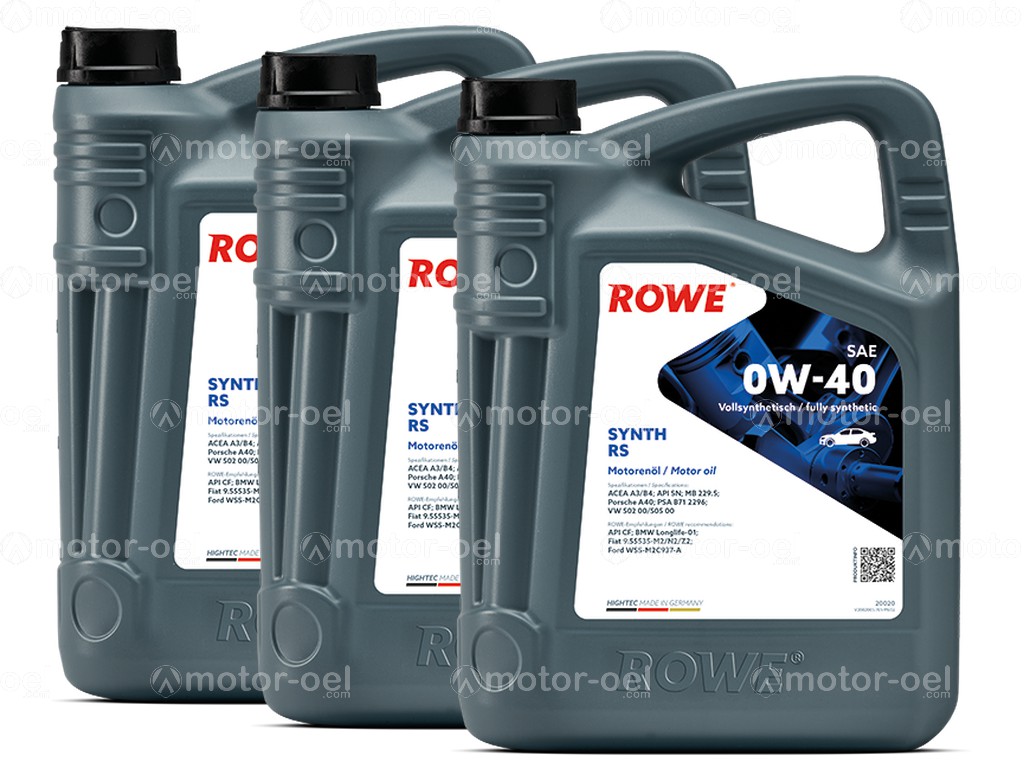 ROWE HIGHTEC SYNTH RS SAE 0W-40, 15 Liter (3x5L), 20020