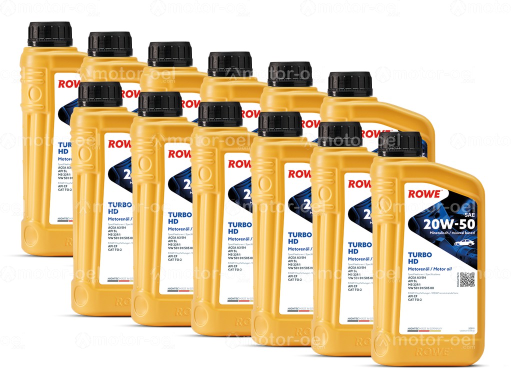 ROWE HIGHTEC TURBO HD SAE 20W-50, 12 Liter (12x1L), 20011