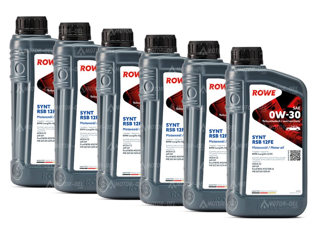 6 Liter (6x1L) ROWE HIGHTEC SYNT RSB 12FE SAE 0W-30 20305