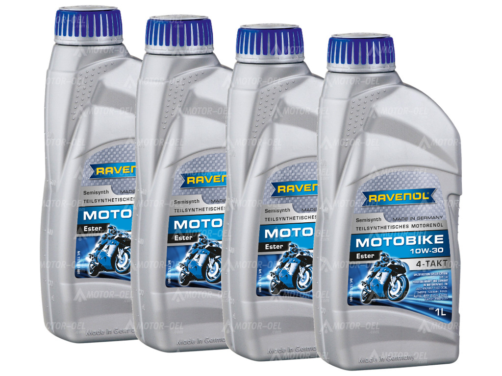 RAVENOL Motobike 4-T Ester SAE 10W-30 4 (4x1) Ltr.