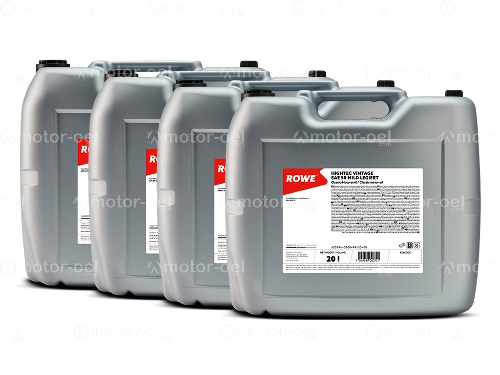 ROWE HIGHTEC VINTAGE SAE 50 MILD LEGIERT, 80 Liter (4x20L), 20194