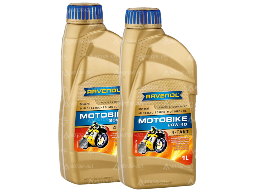RAVENOL Motobike 4-T Mineral SAE 20W-40 2 (2x1) Ltr. RAVENOL Motobike 4-T Mineral SAE 20W-40 2 (2x1) Ltr.