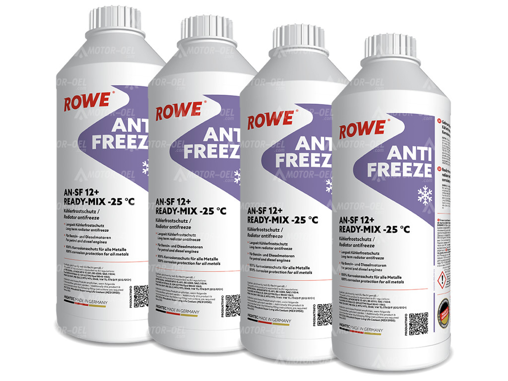 ROWE HIGHTEC ANTIFREEZE AN-SF 12+ READY-MIX -25 °C, 6 Liter (4x1,5L), 21048