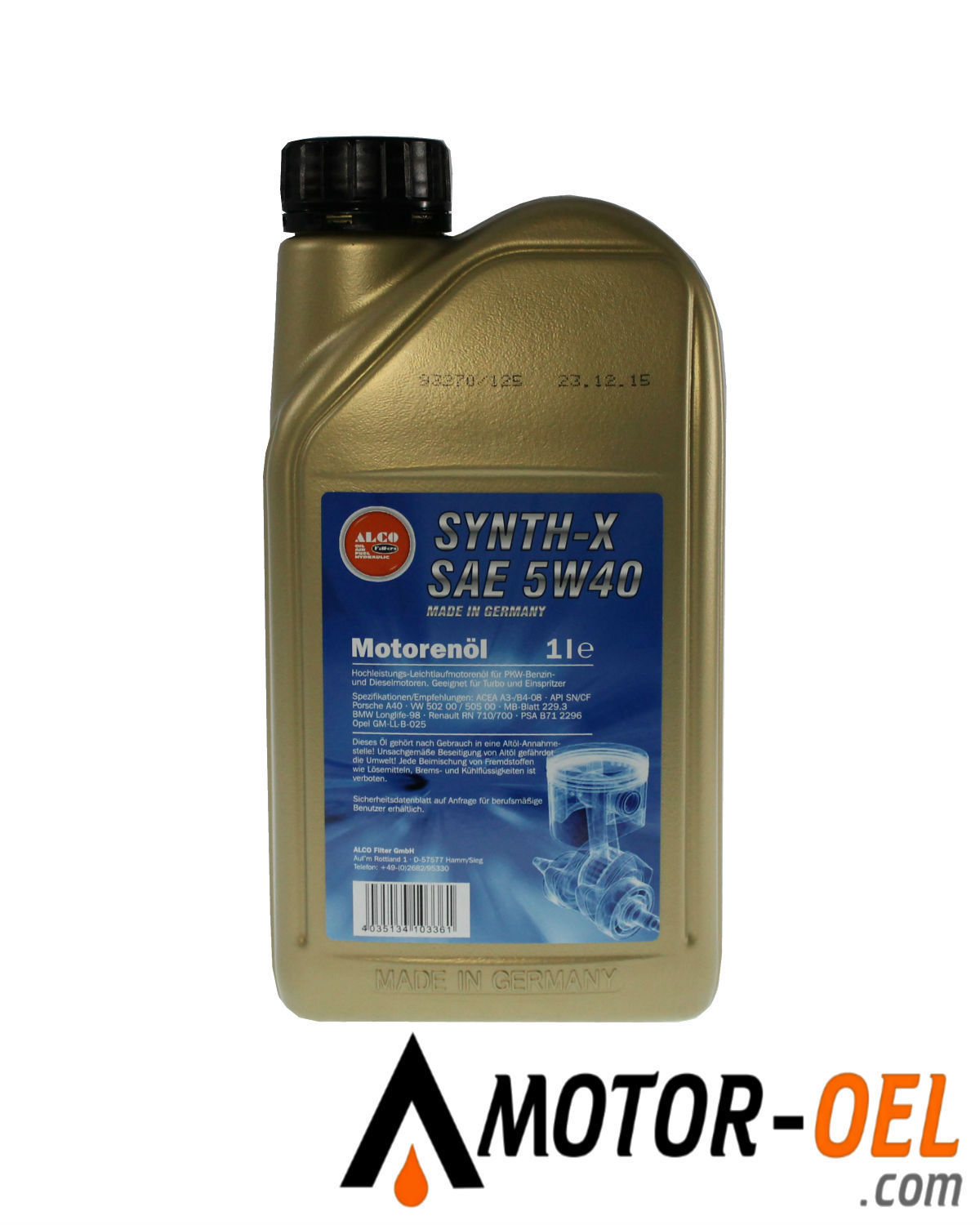 ALCO SYNT-X 5W40 API SL-CF-SJ, 1 Liter