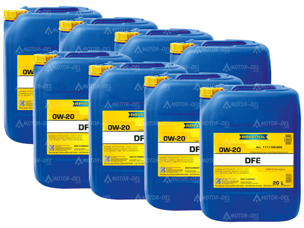 RAVENOL DFE SAE 0W-20   +USVO-Technologie 160 (8x20) Ltr.  RAVENOL DFE SAE 0W-20   +USVO-Technologie 160 (8x20) Ltr.