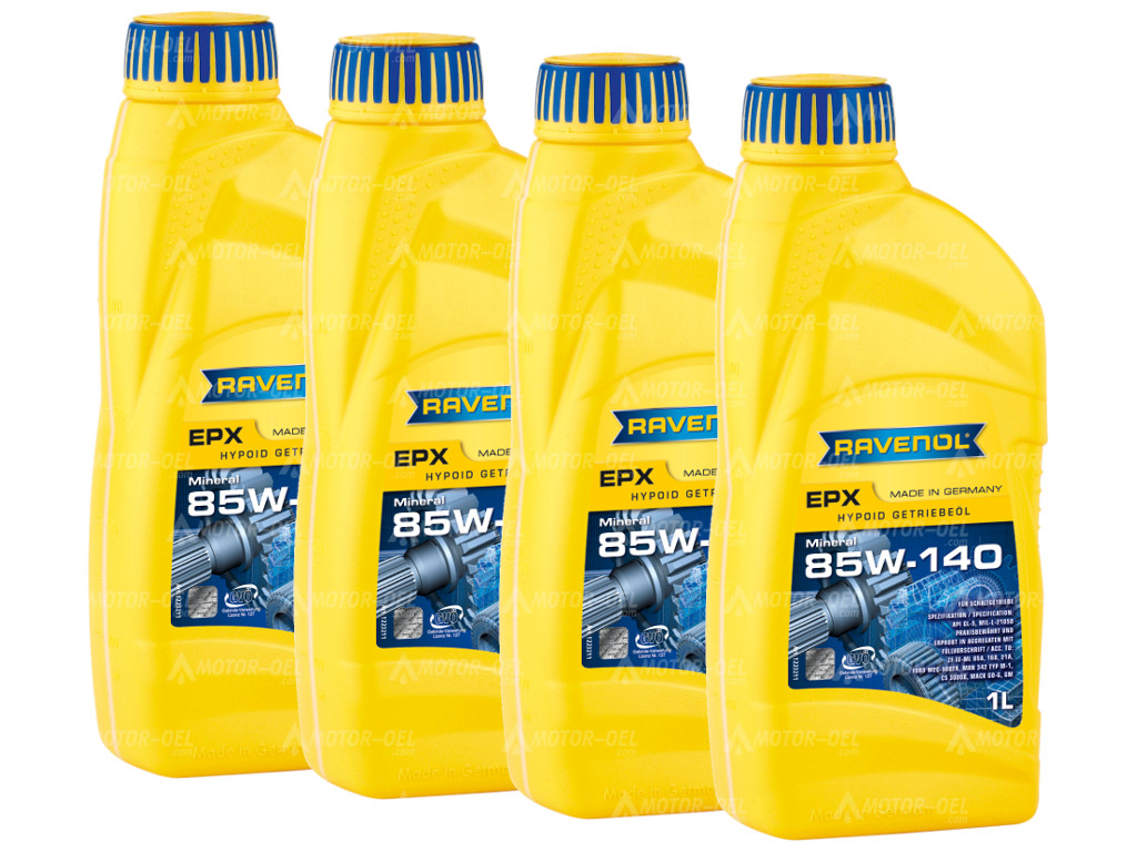 RAVENOL Getriebeoel EPX SAE 85W-140 GL 5 4 (4x1) Ltr. RAVENOL Getriebeoel EPX SAE 85W-140 GL 5 4 (4x1) Ltr.