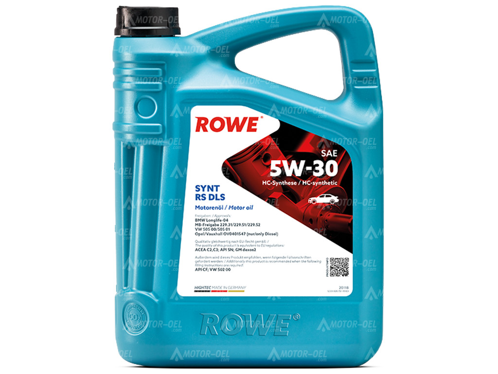 ROWE HIGHTEC SYNT RS DLS SAE 5W-30, 5 Liter, 20118 ROWE HIGHTEC SYNT RS DLS SAE 5W-30, 5 Liter, 20118
