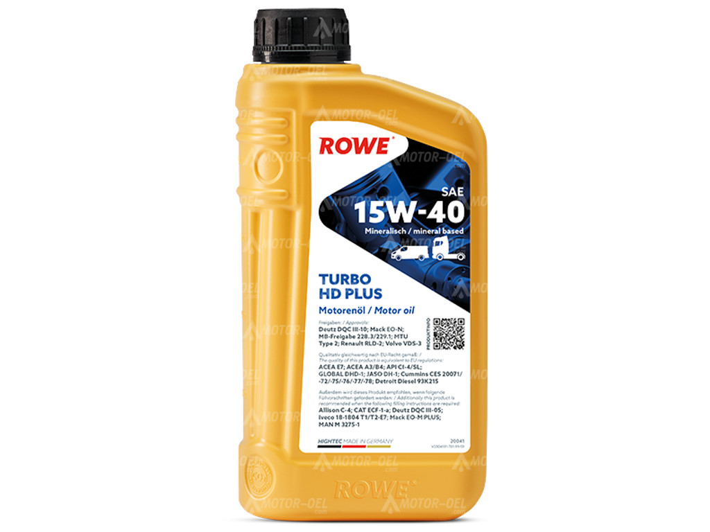 ROWE HIGHTEC TURBO HD SAE 15W-40 PLUS, 1 Liter, 20041 ROWE HIGHTEC TURBO HD SAE 15W-40 PLUS, 1 Liter, 20041
