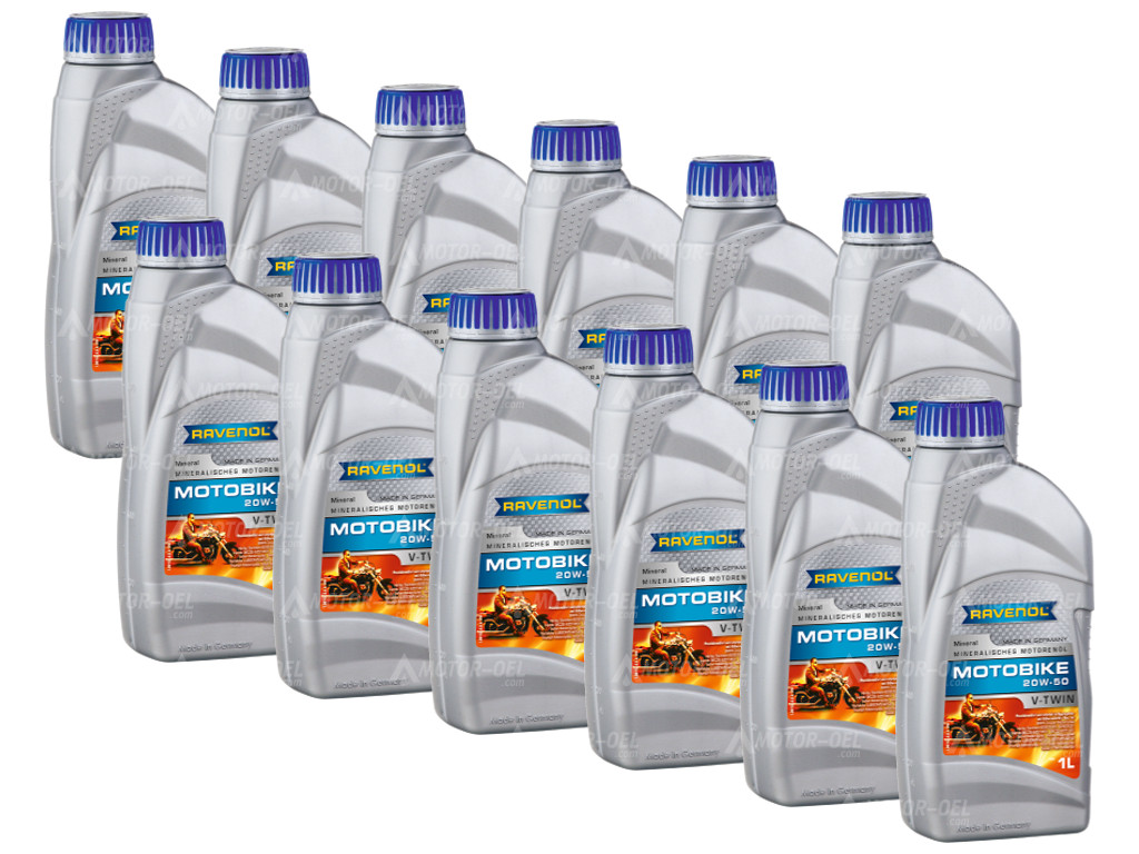 RAVENOL Motobike V-Twin SAE 20W-50 Mineral 12 (12x1) Ltr.