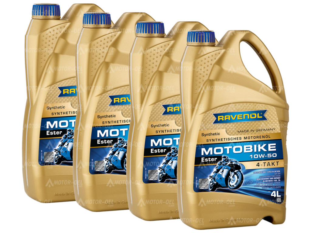 RAVENOL Motobike 4-T Ester SAE 10W-50 16 (4x4) Ltr.