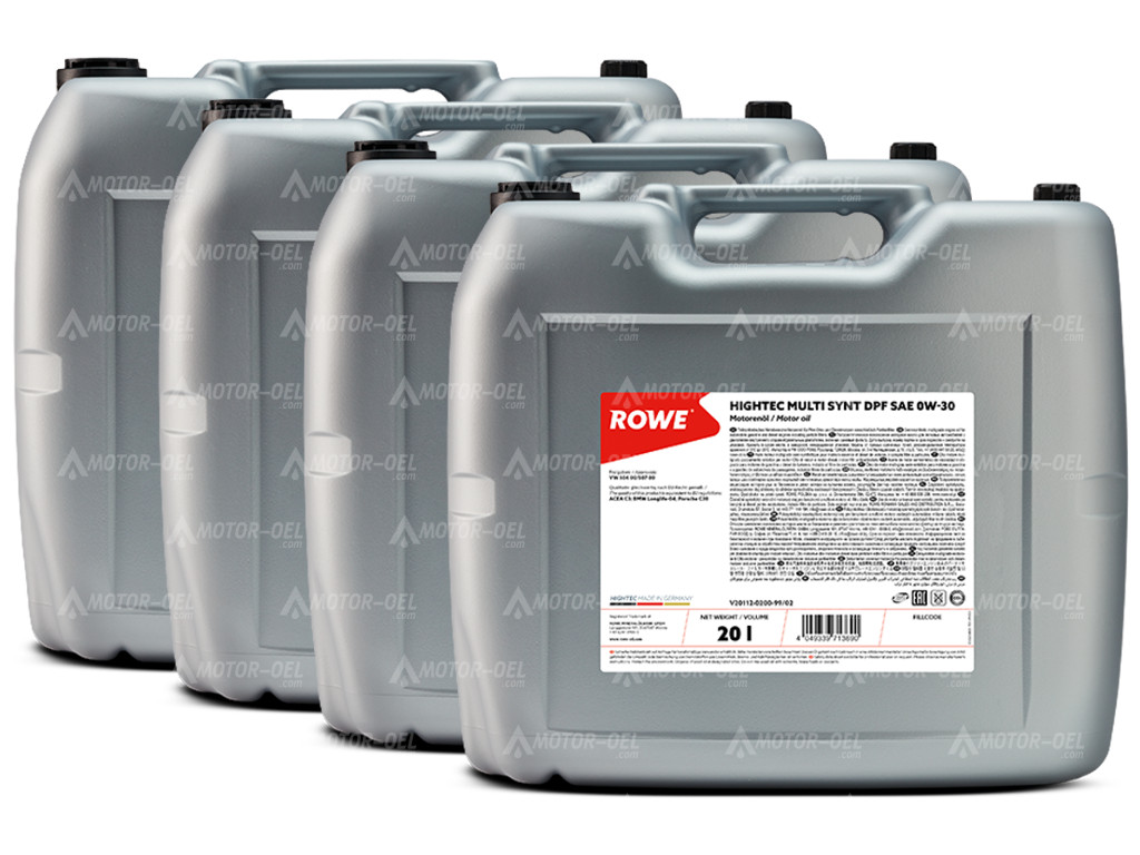 80 Liter (4x20L) ROWE HIGHTEC MULTI SYNT DPF SAE 0W-30 20112