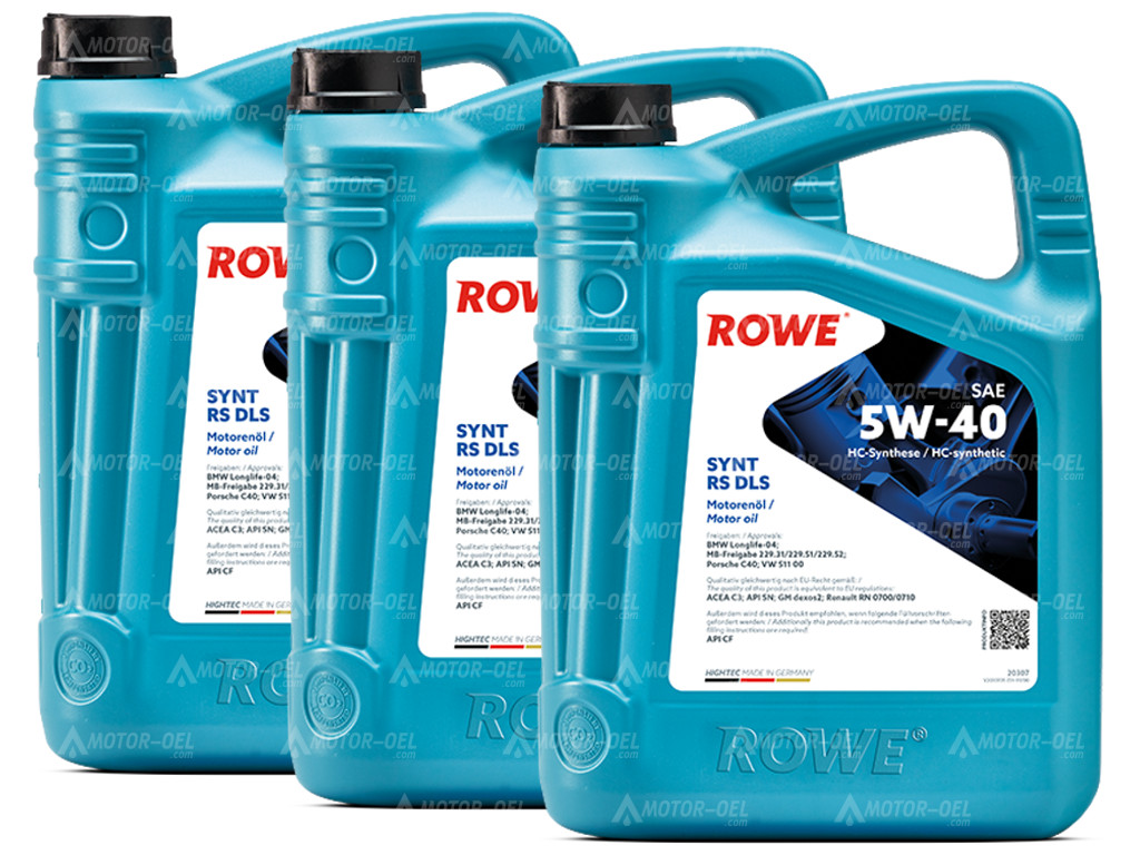 ROWE HIGHTEC SYNT RS DLS SAE 5W-40, 15 Liter (3x5L), 20307