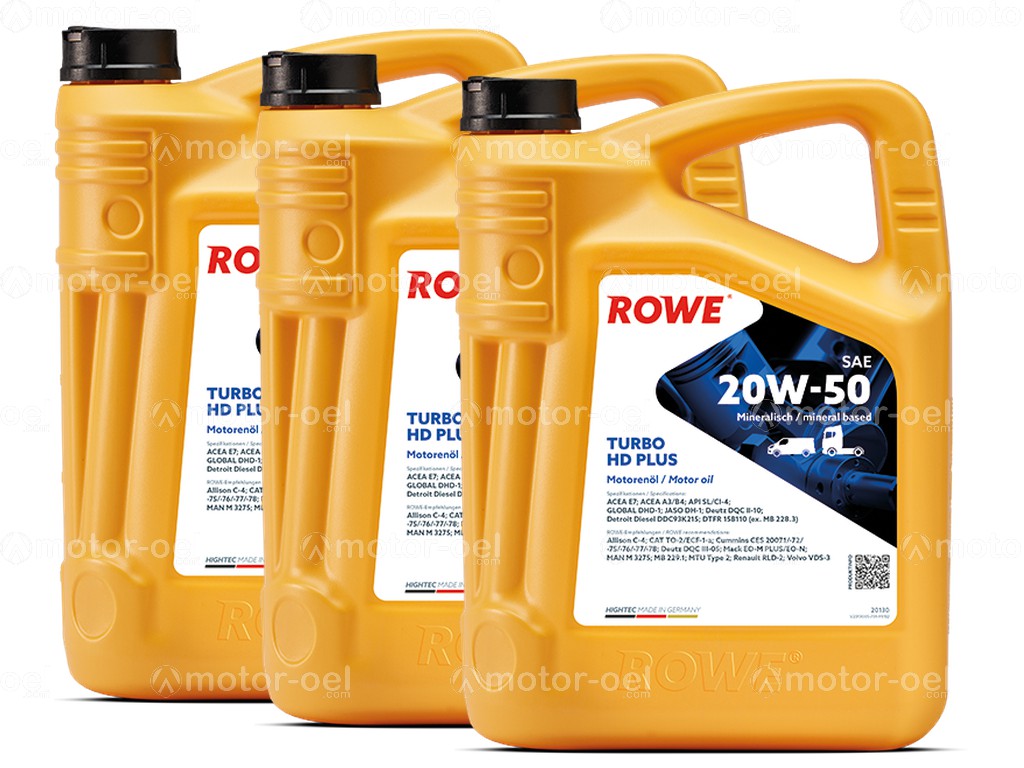 ROWE HIGHTEC TURBO HD SAE 20W-50 PLUS, 15 Liter (3x5L), 20130