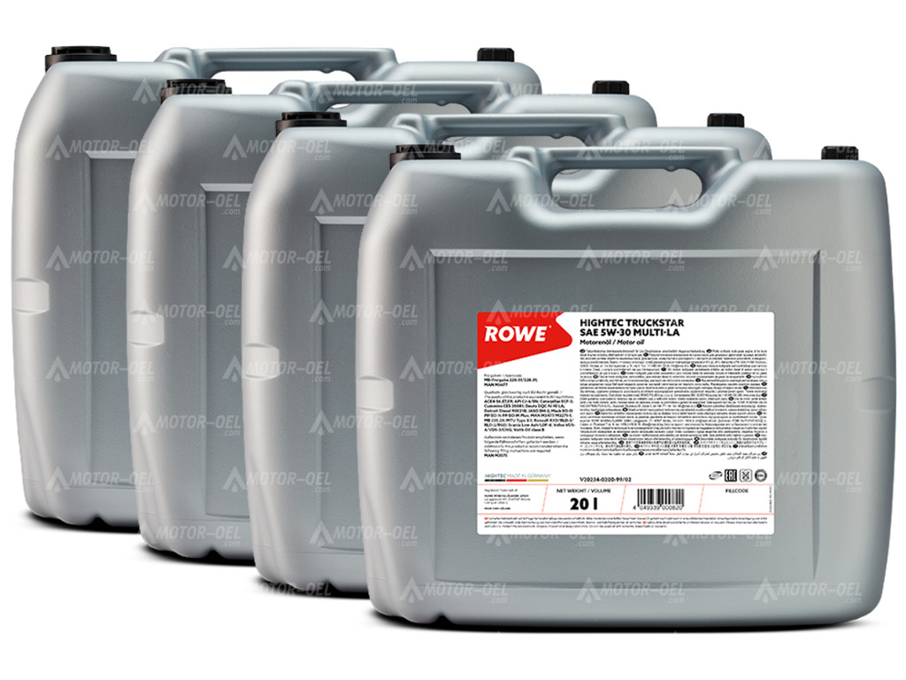 ROWE HIGHTEC TRUCKSTAR SAE 5W-30 MULTI-LA, 80 Liter (4x20L), 20234 ROWE HIGHTEC TRUCKSTAR SAE 5W-30 MULTI-LA, 80 Liter (4x20L), 20234