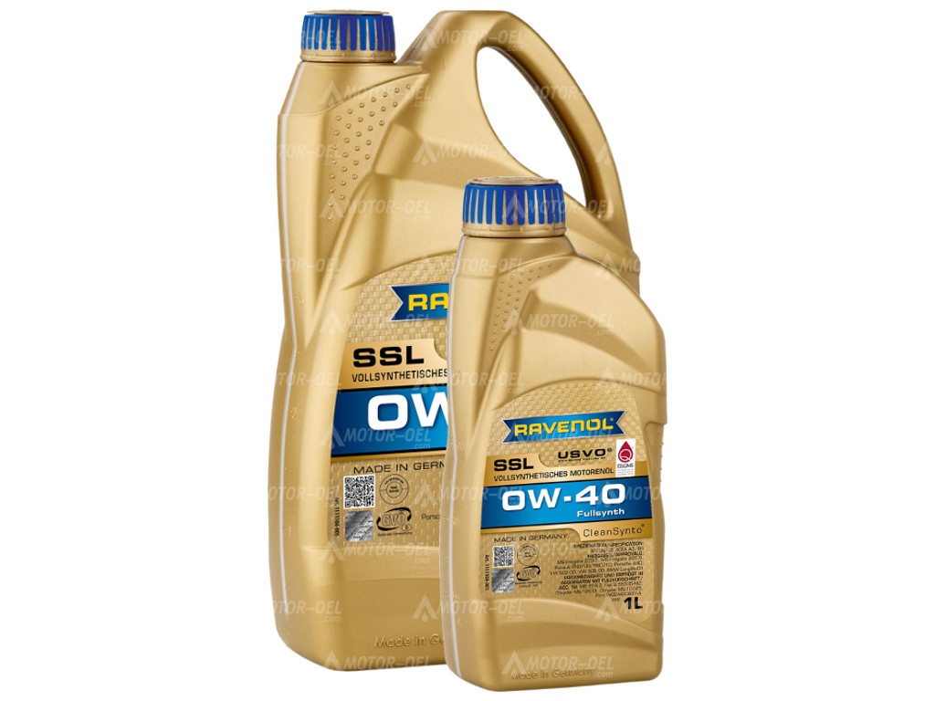 RAVENOL Super Synthetik Öl SSL SAE 0W-40, 6 Liter (5L+1L), 1111108
