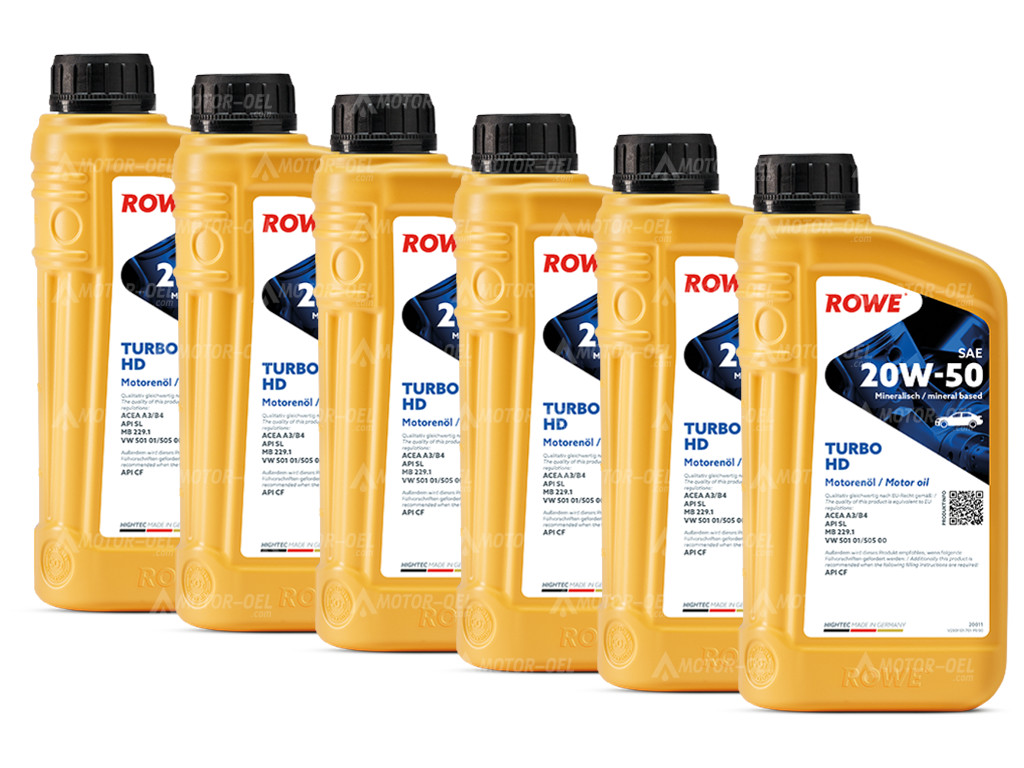 ROWE HIGHTEC TURBO HD SAE 20W-50, 6 Liter (6x1L), 20011