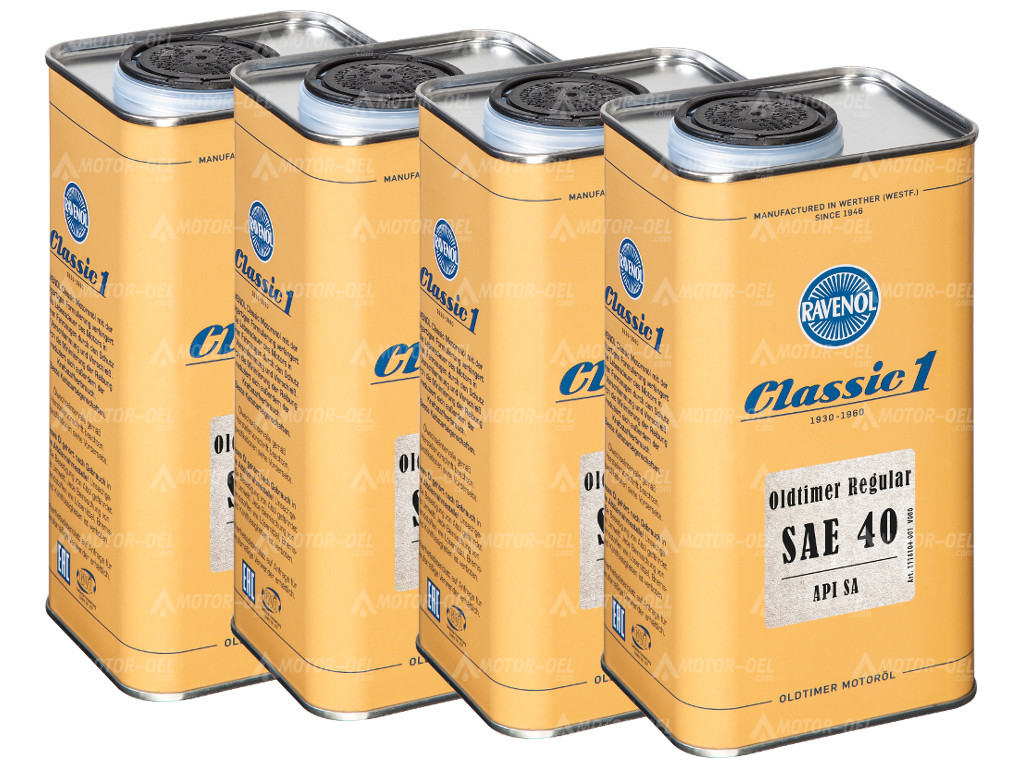 RAVENOL Oldtimer Regular SAE 40 API SA, 4 (4x1) Ltr. RAVENOL Oldtimer Regular SAE 40 API SA, 4 (4x1) Ltr.
