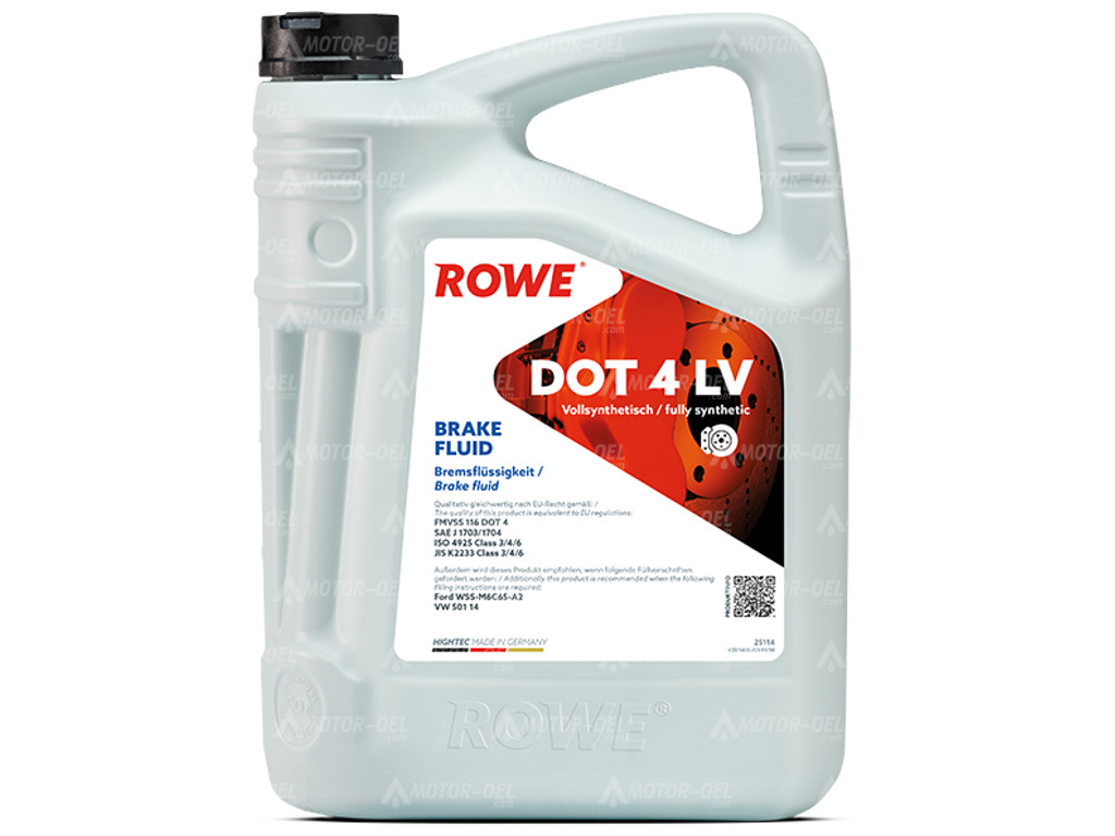 ROWE HIGHTEC BRAKE FLUID DOT 4 LV, 5 Liter, 25114