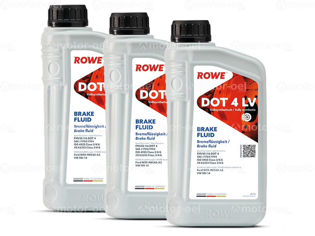ROWE HIGHTEC BRAKE FLUID DOT 4 LV, 3 Liter (3x1L), 25114