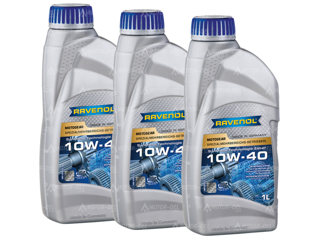 RAVENOL Motogear SAE 10W-40 GL-4 3 (3x1) Ltr.