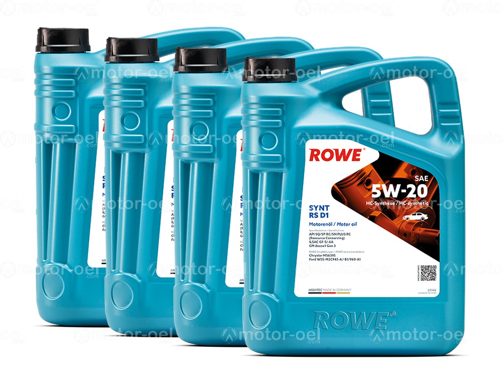 ROWE HIGHTEC SYNT RS D1 SAE 5W-20, 20 Liter (4x5L), 20342