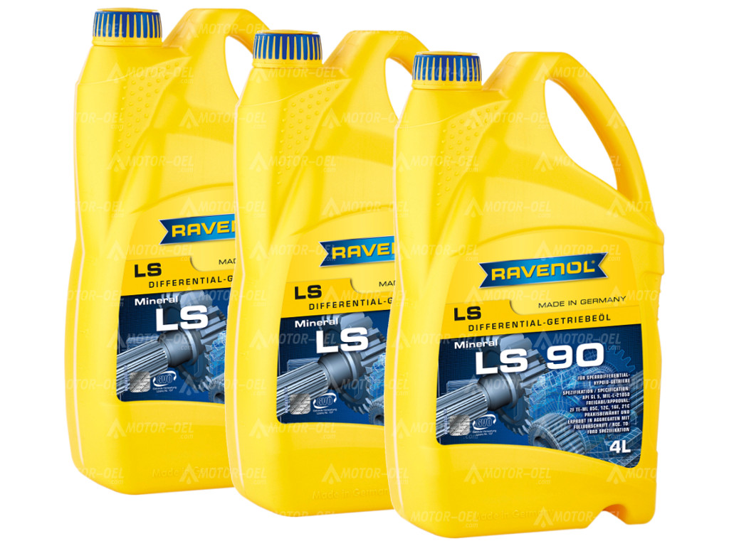 RAVENOL Sperrdifferential-Hypoid-Getriebeoel LS 90 12 (3x4) Ltr.