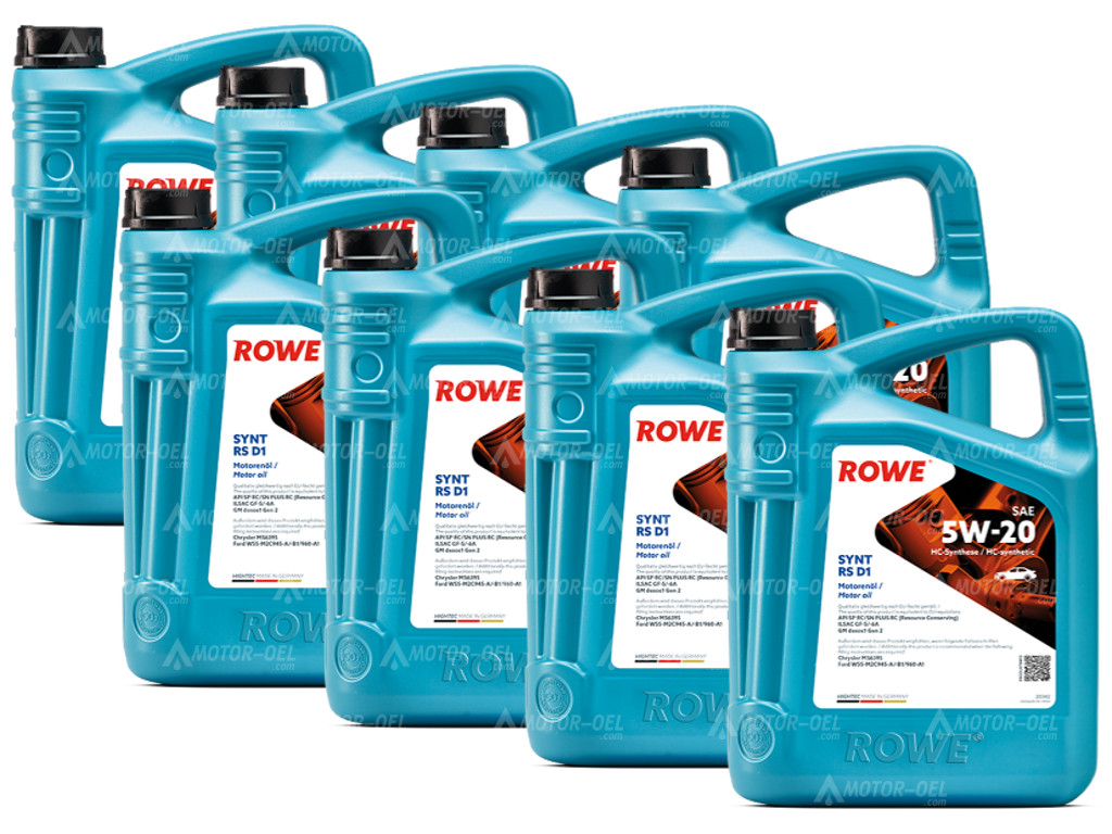 ROWE HIGHTEC SYNT RS D1 SAE 5W-20, 40 Liter (8x5L), 20342