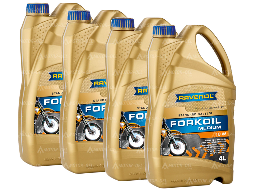 RAVENOL  FORKOIL Medium 10W, 16 (4x4) Ltr. RAVENOL  FORKOIL Medium 10W, 16 (4x4) Ltr.