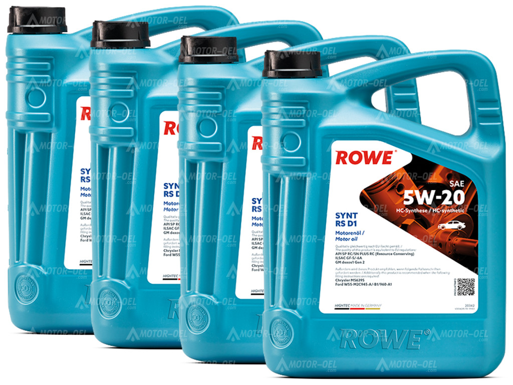 ROWE HIGHTEC SYNT RS D1 SAE 5W-20, 20 Liter (4x5L), 20342