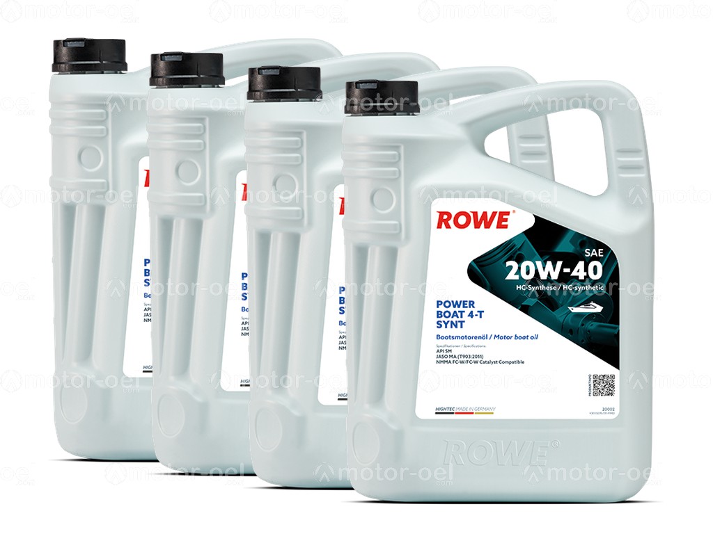 ROWE HIGHTEC POWER BOAT 4-T SAE 20W-40 SYNT, 20 Liter (4x5L), 20002