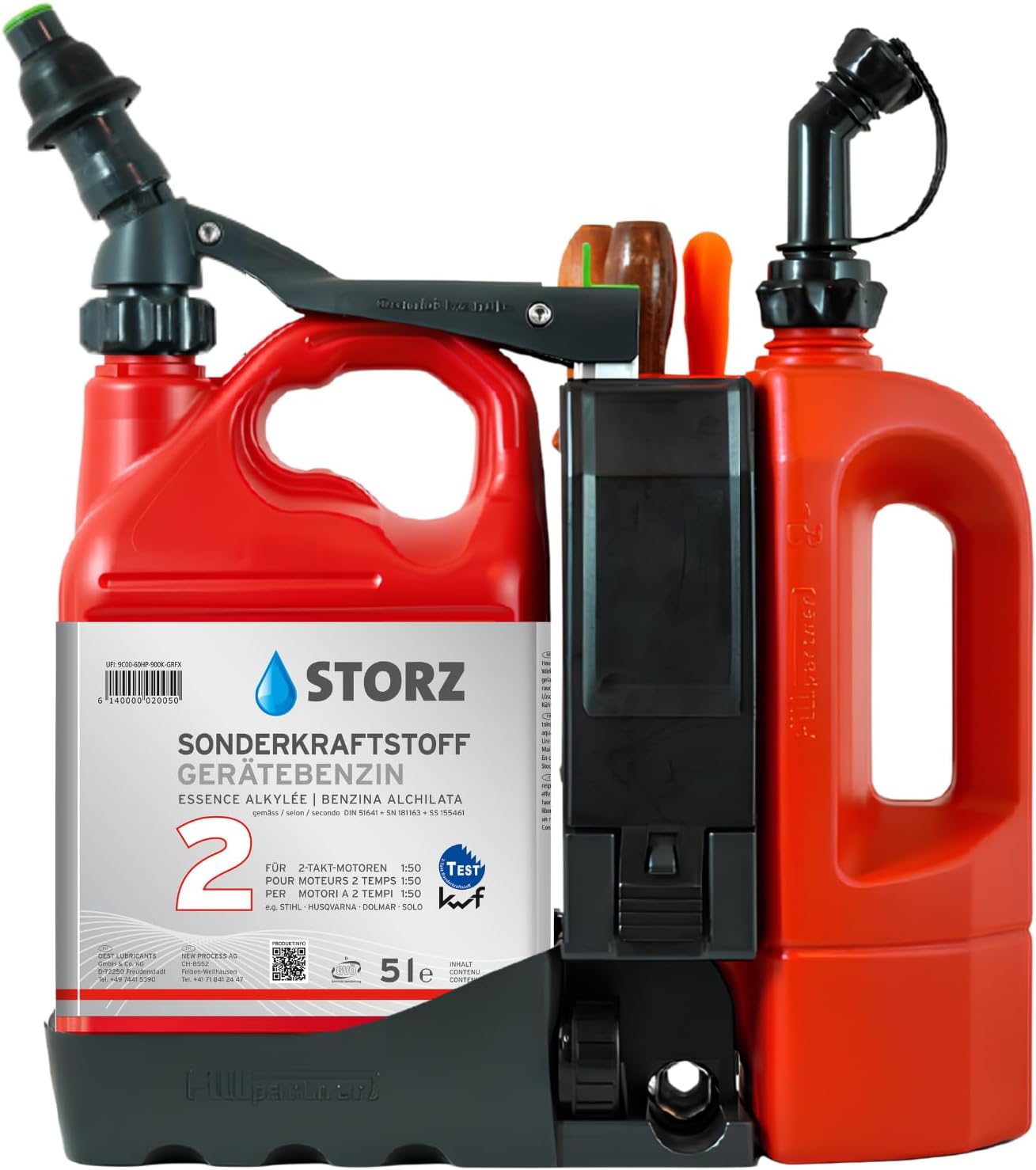 OEST Kombi-Halterungssystem mit 5L STORZ Gerätebenzin 2T, 29000-44H