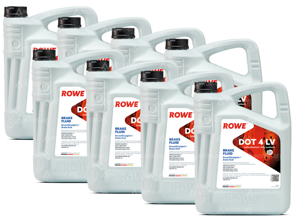 ROWE HIGHTEC BRAKE FLUID DOT 4 LV, 40 Liter (8x5L), 25114