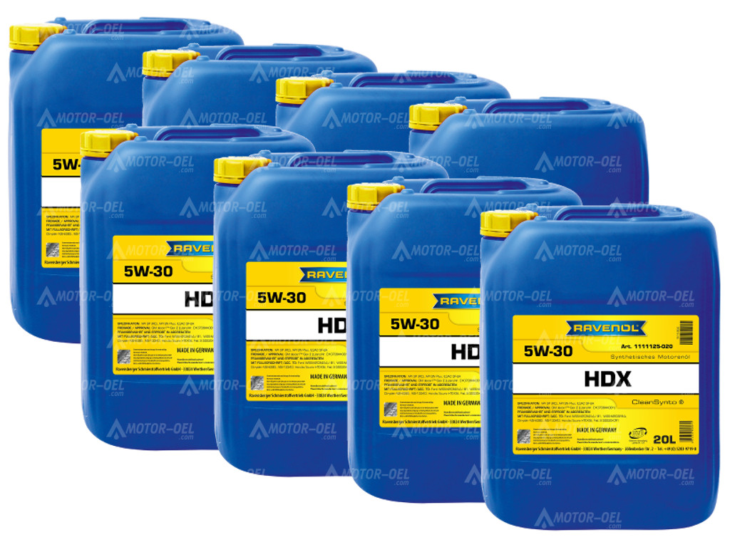 RAVENOL HDX SAE 5W-30, 160 Liter (8x20L), 1111125 