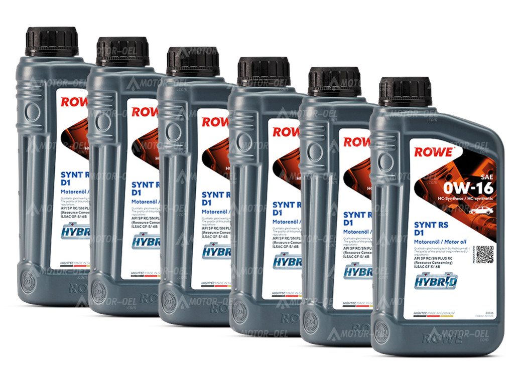 ROWE HIGHTEC SYNT RS D1 SAE 0W-16, 6 Liter (6x1L), 20005