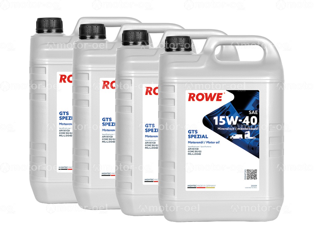 ROWE HIGHTEC GTS SPEZIAL SAE 15W-40, 20 Liter (4x5L), 20009