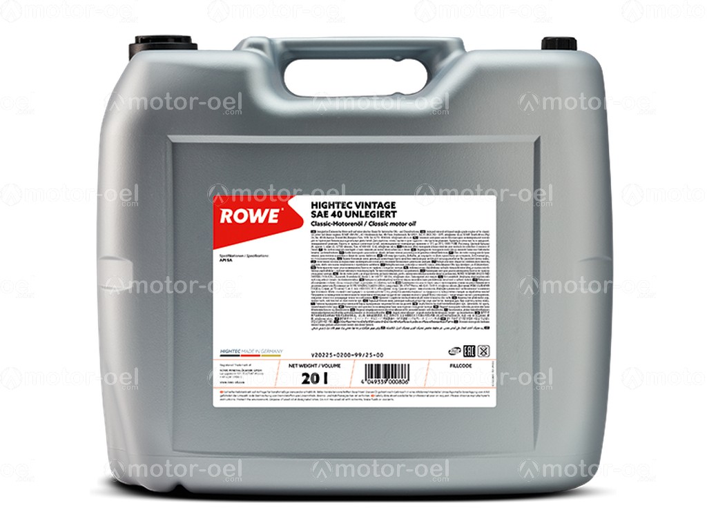 ROWE HIGHTEC VINTAGE SAE 40 UNLEGIERT, 20 Liter, 20225