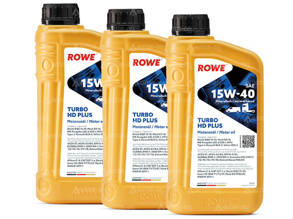ROWE HIGHTEC TURBO HD SAE 15W-40 PLUS, 3 Liter (3x1L), 20041