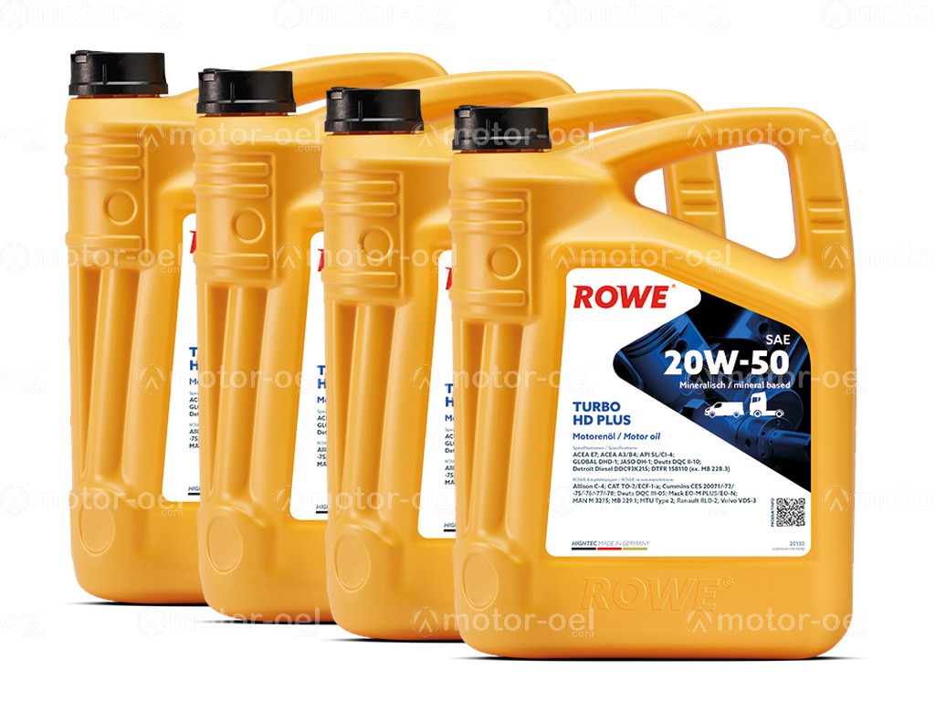 ROWE HIGHTEC TURBO HD SAE 20W-50 PLUS, 20 Liter (4x5L), 20130